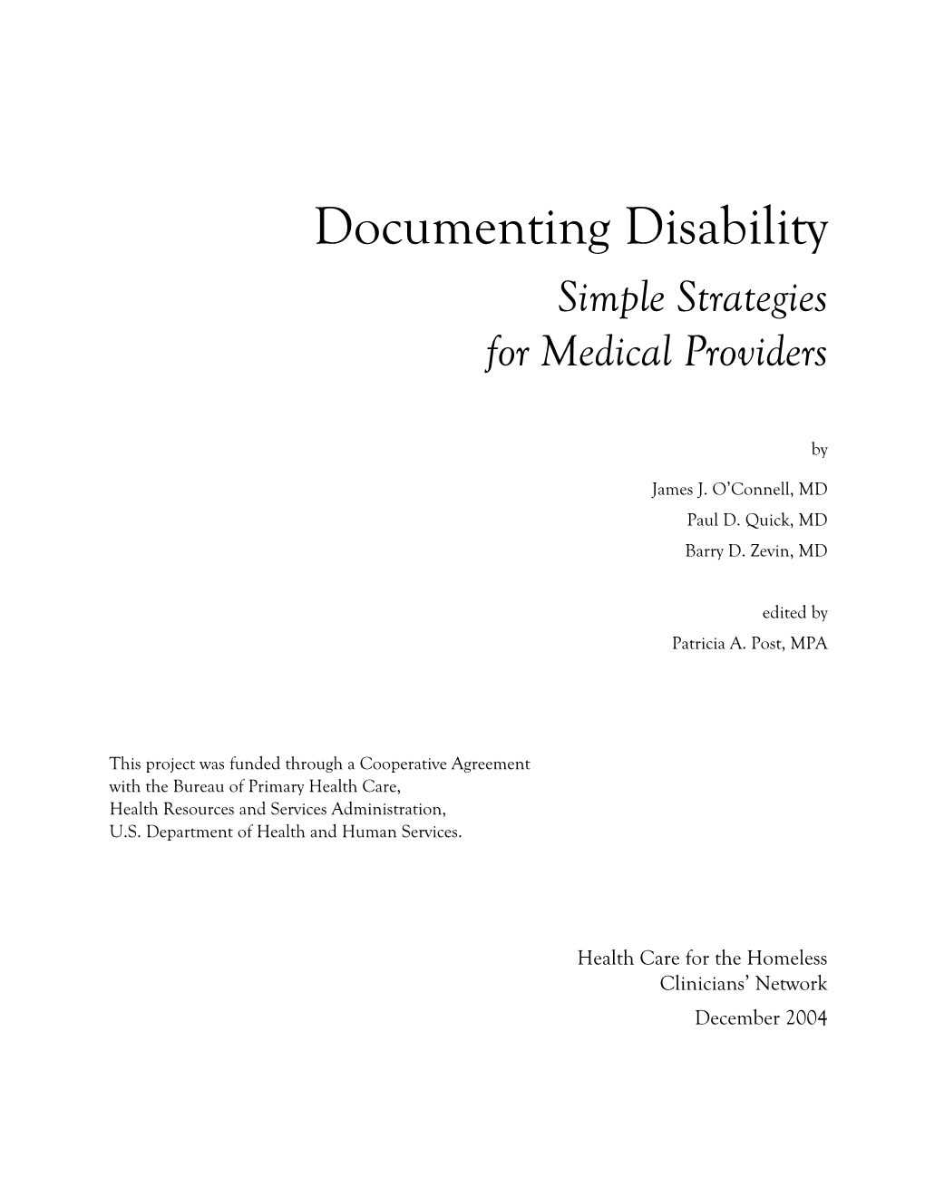 Determining Disability: Simple Strategies for Clinicians by James J