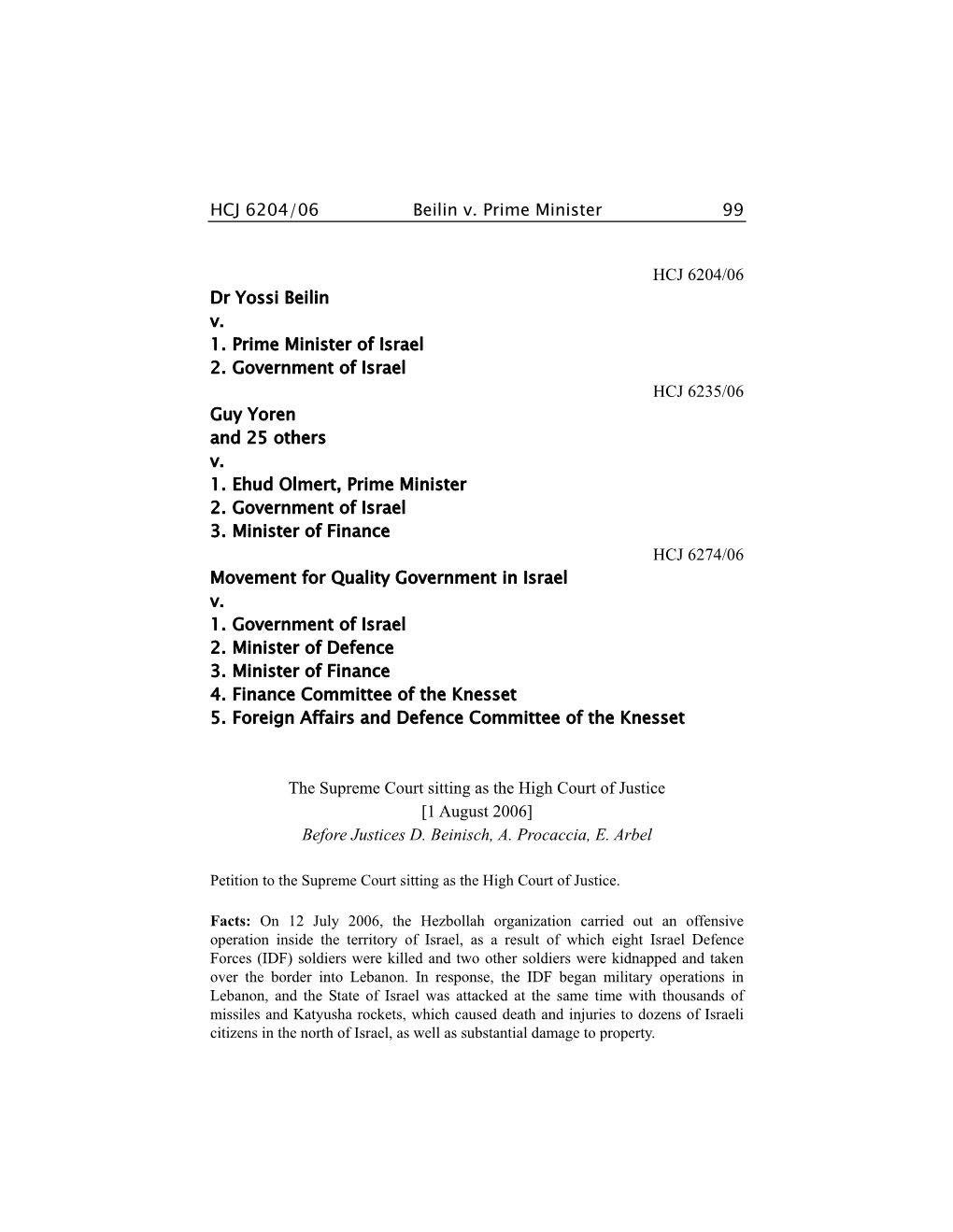 Beilin V. Prime Minister.Pdf