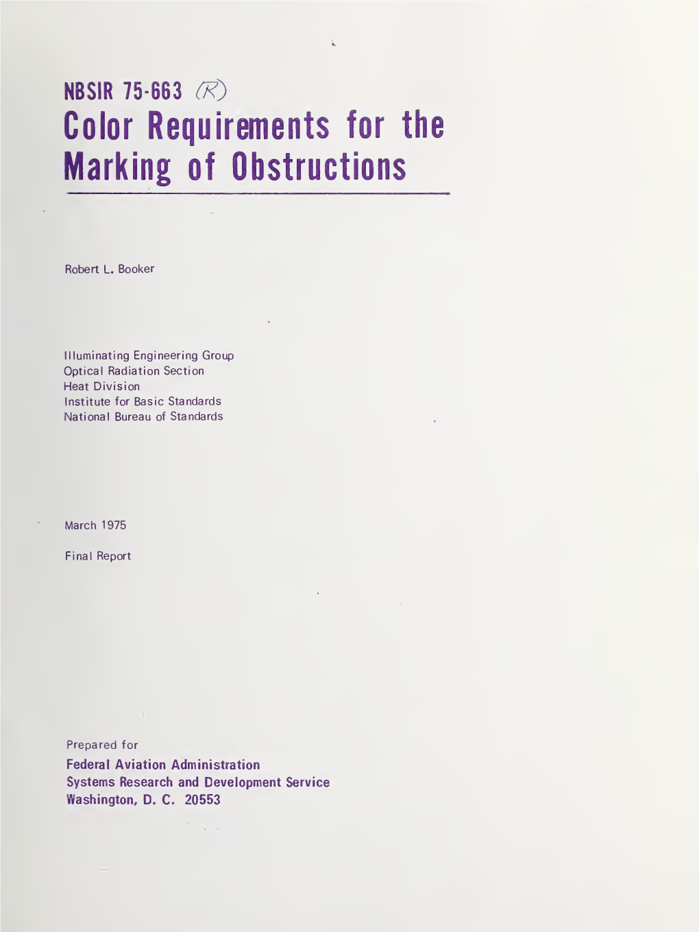 Color Requirements for the Marking of Obstructions