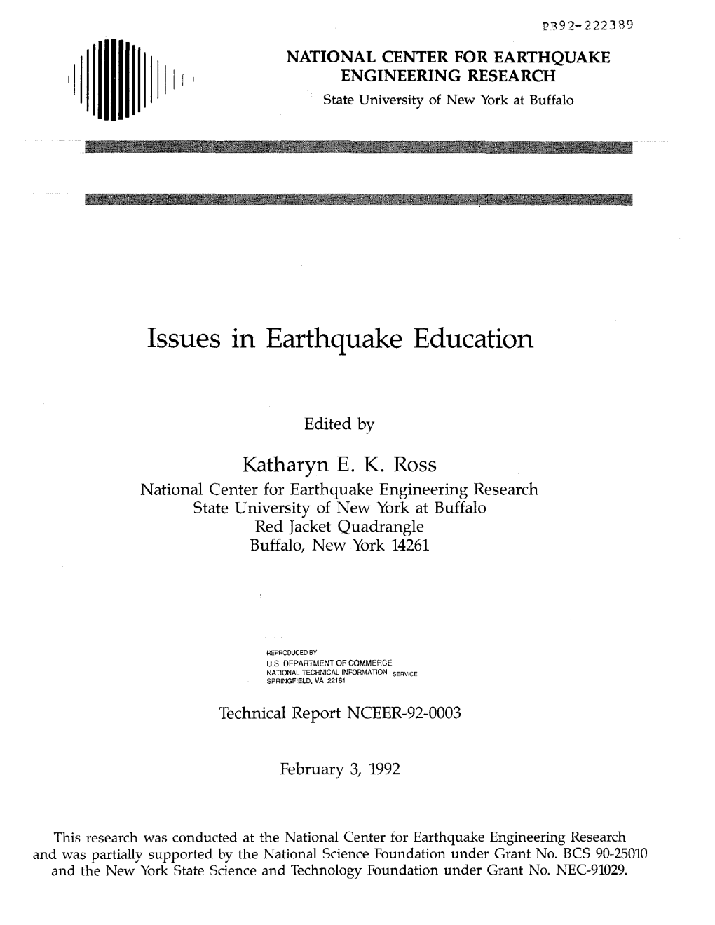 Issues in Earthquake Education