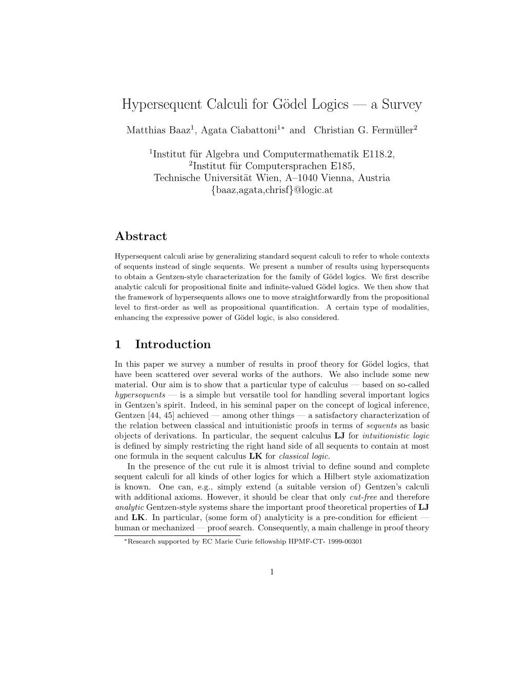 Hypersequent Calculi for Gödel Logics — a Survey