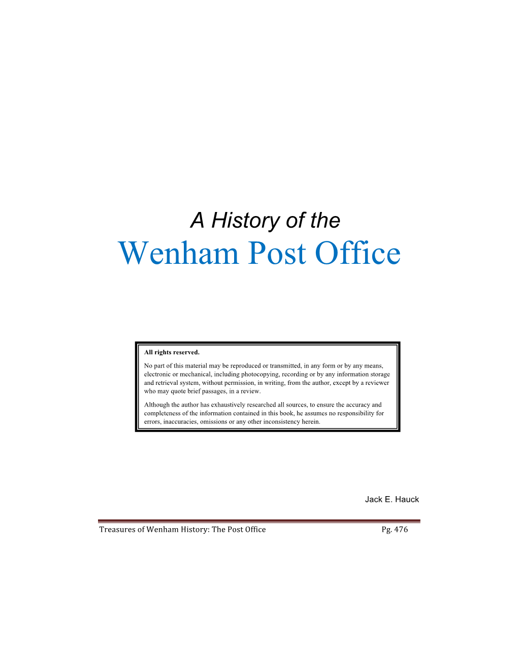 Wenham Post Office