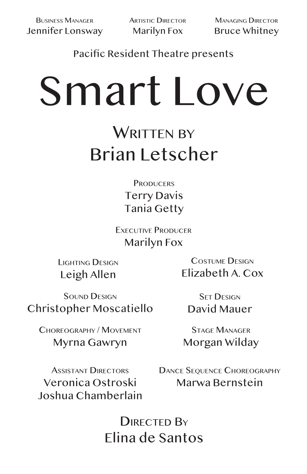 Smart Love WRITTEN by Brian Letscher