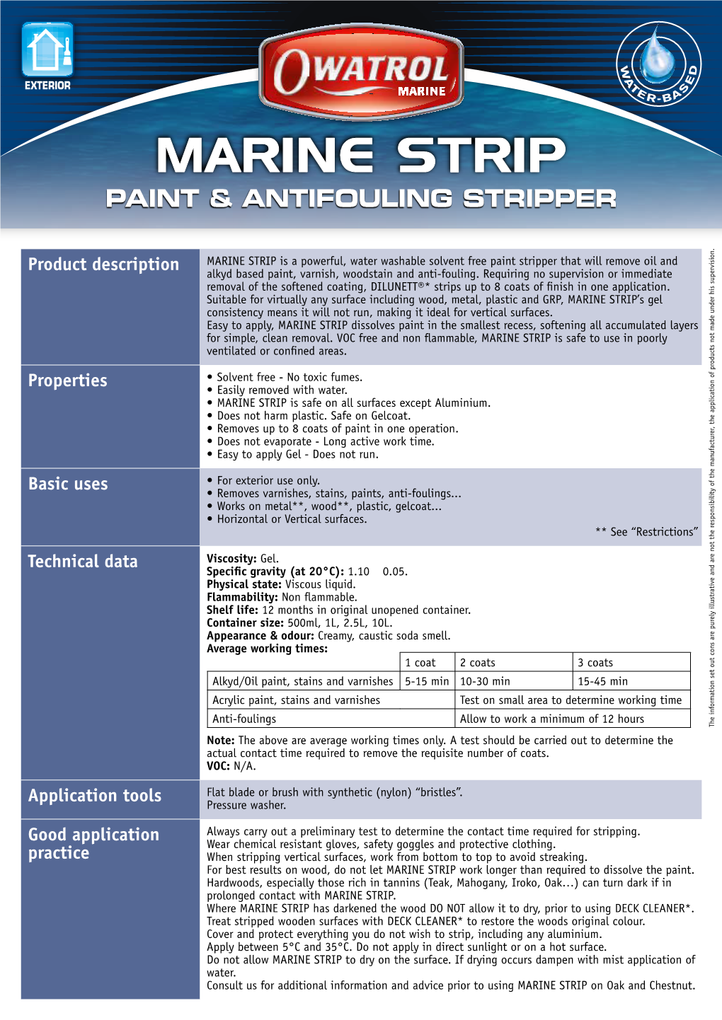 Marine Strip Product Information