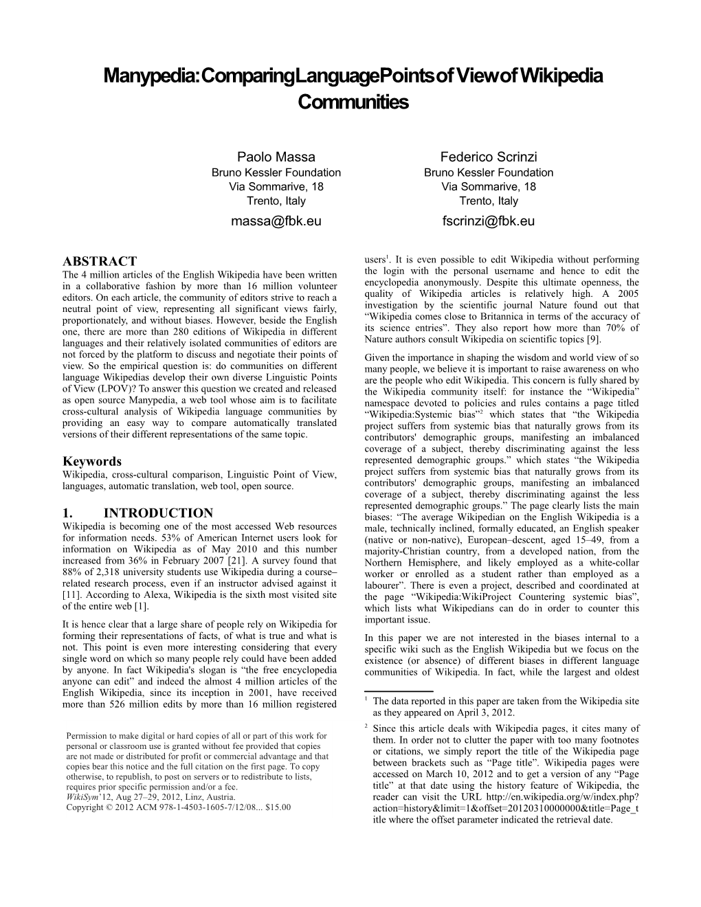 Comparing Language Points of View of Wikipedia Communities