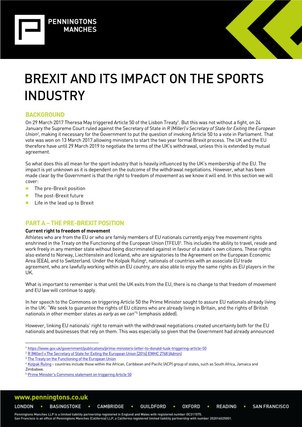 Brexit and Its Impact on the Sports Industry