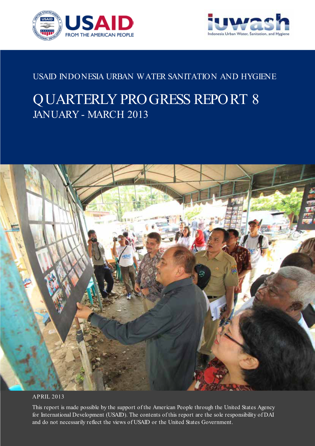 Quarterly Progress Report 8 January - March 2013