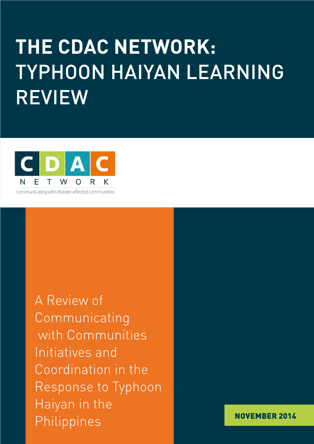 The Cdac Network: Typhoon Haiyan Learning Review