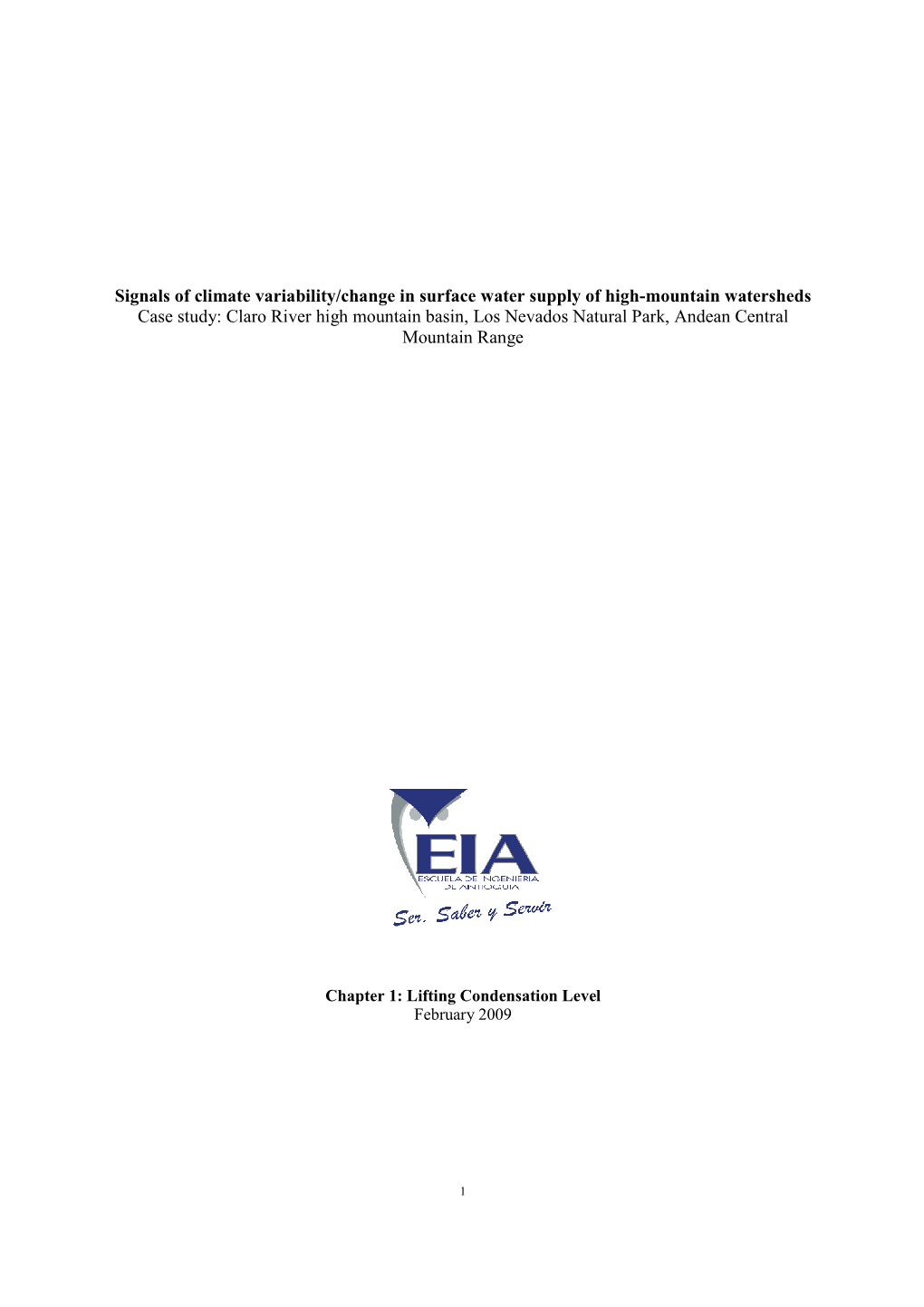 Chapter 1 Lifting Condensation Level