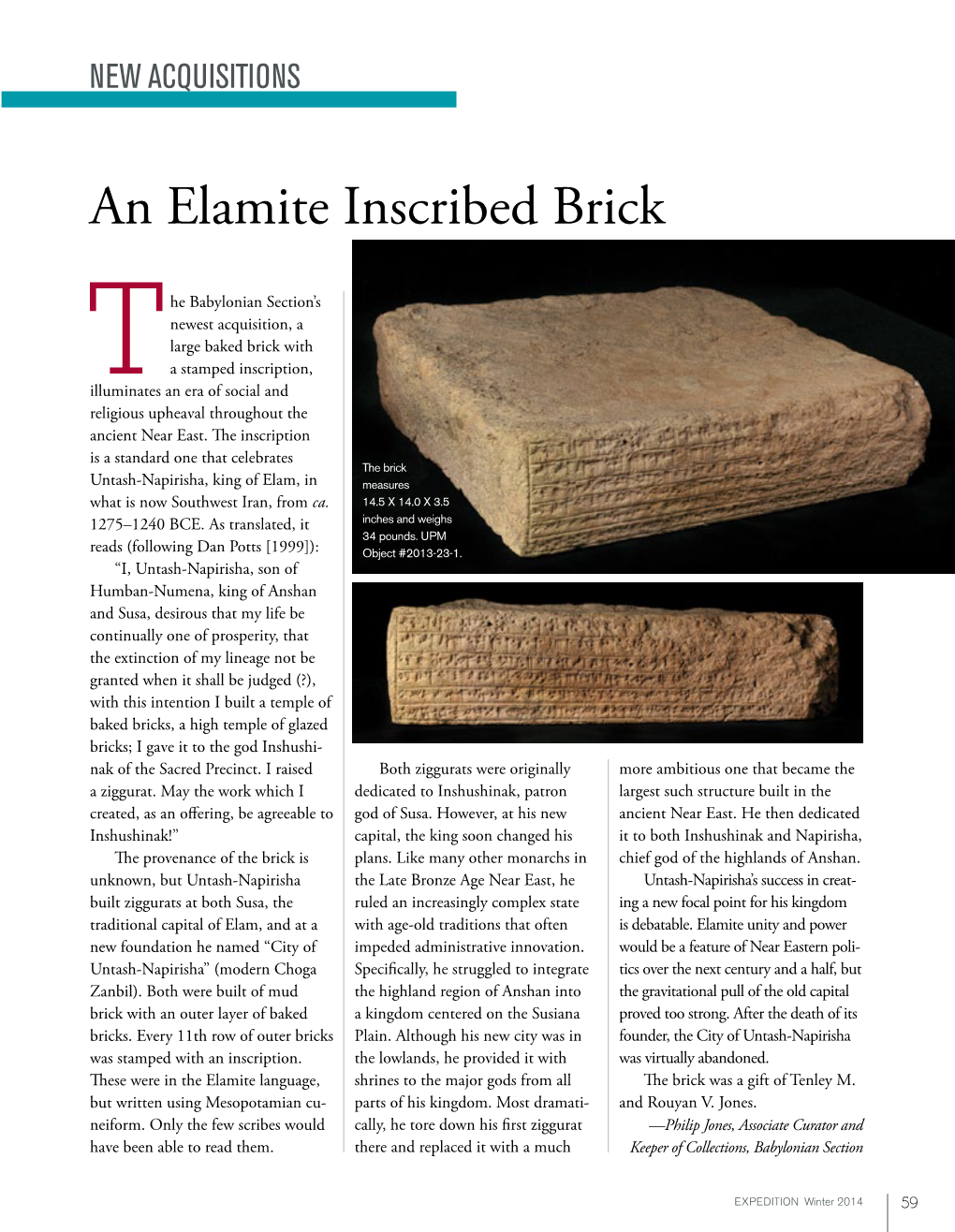 An Elamite Inscribed Brick