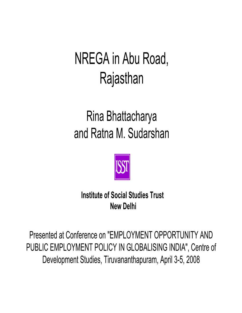 NREGA in Abu Road, Rajasthan