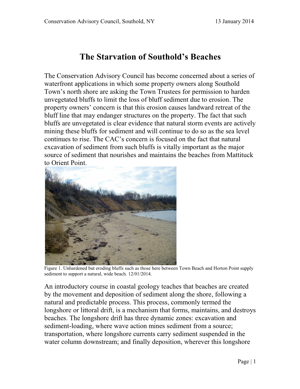 The Starvation of Southold's Beaches
