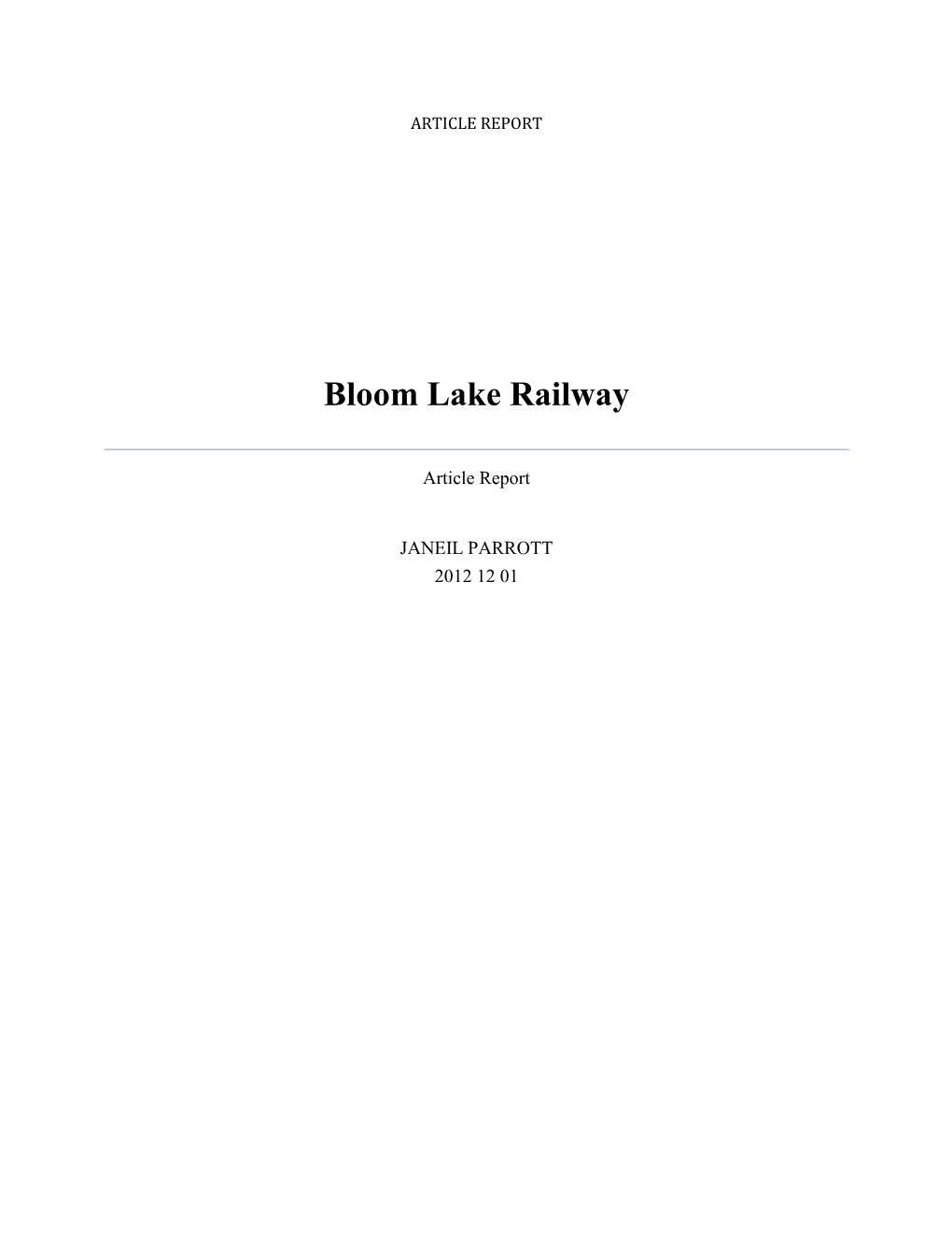 Bloom Lake Railway