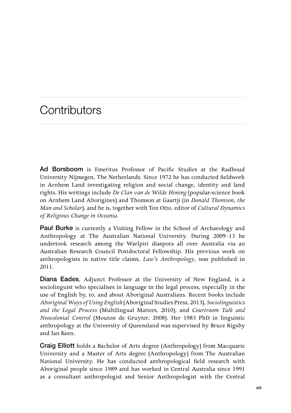 Contributors