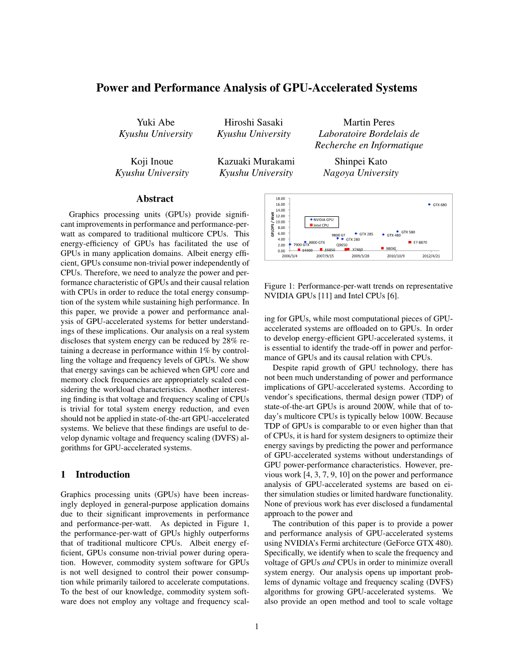 Power and Performance Analysis of GPU-Accelerated Systems