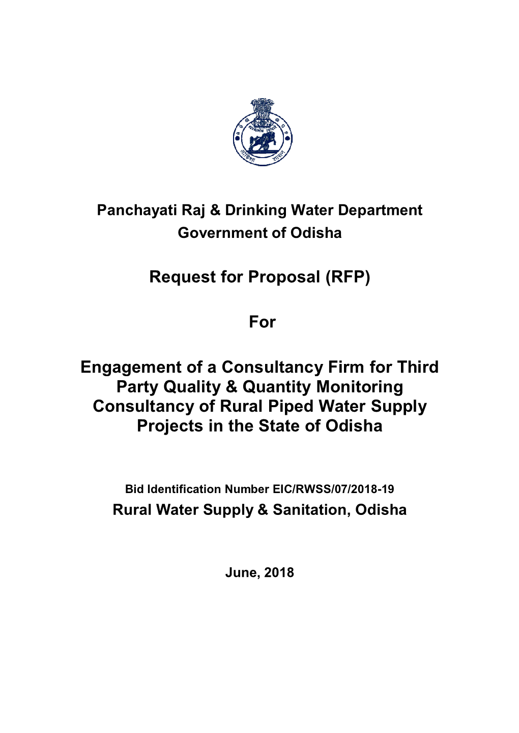 Request for Proposal (RFP) for Engagement of a Consultancy Firm