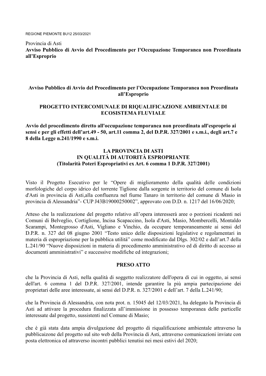 Aa Aa Provincia Di Asti 2021-03-16 76154 Pdf