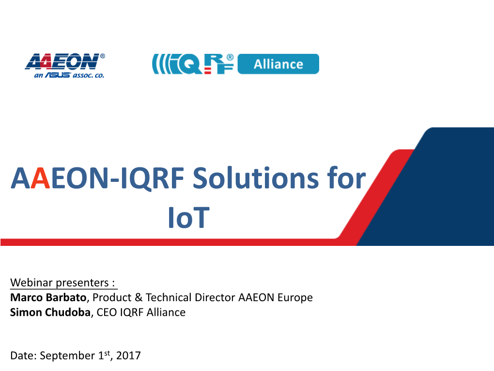 AAEON IQRF Webinar