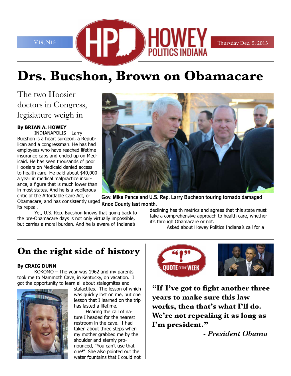 Drs. Bucshon, Brown on Obamacare the Two Hoosier Doctors in Congress, Legislature Weigh In