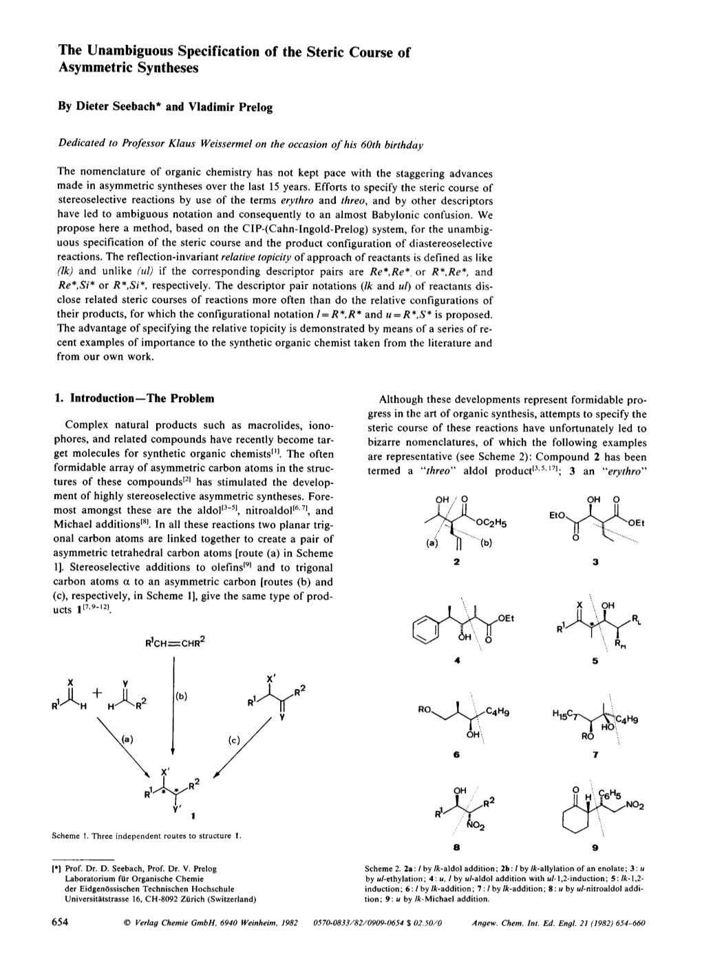 The Unambiguous Specification of the Steric Course of Asymmetric Syntheses