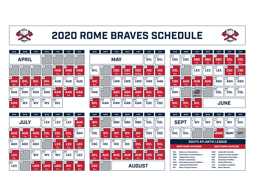 2020 Schedule W Game Times Wide