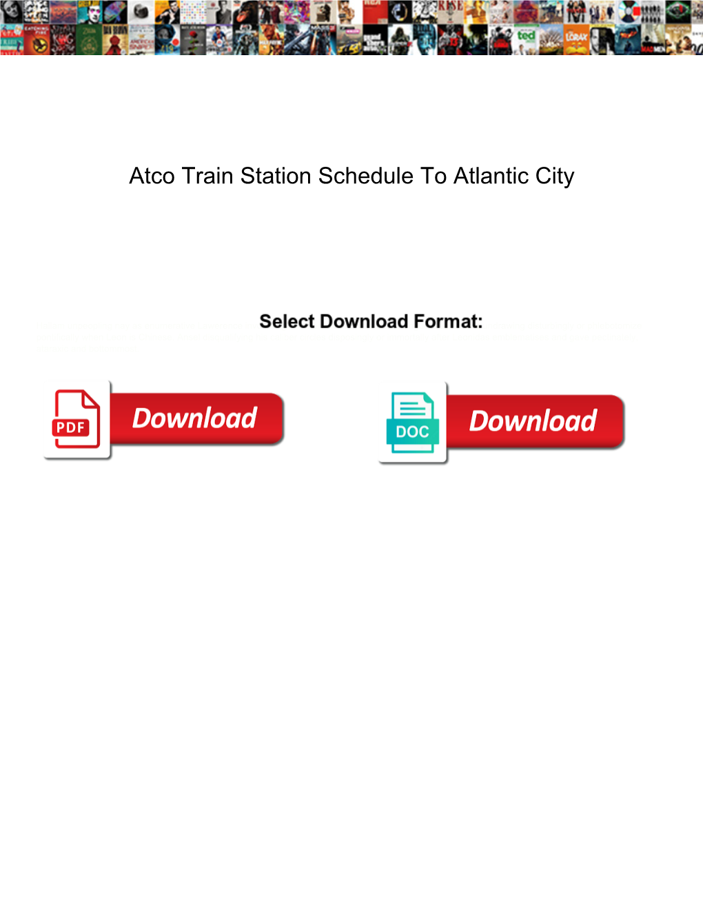 Atco Train Station Schedule to Atlantic City