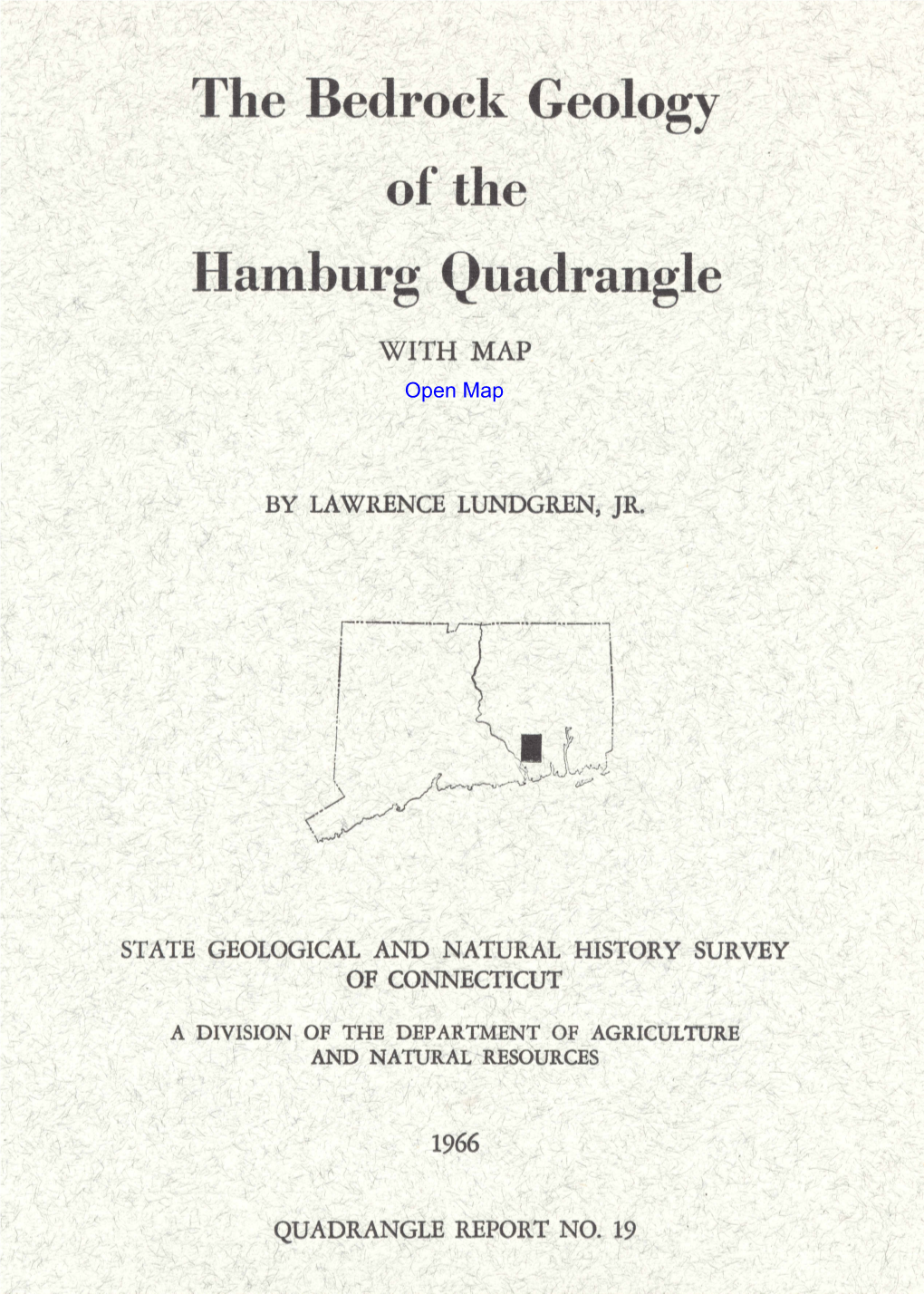 The Bedrock Geology of the Hamburg Quadrangle With