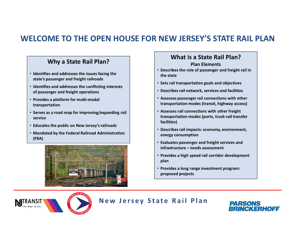 Presentation Boards for New Jersey State Rail Plan Open Houses