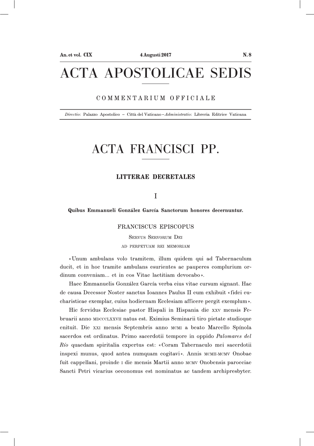 Acta Apostolicae Sedis