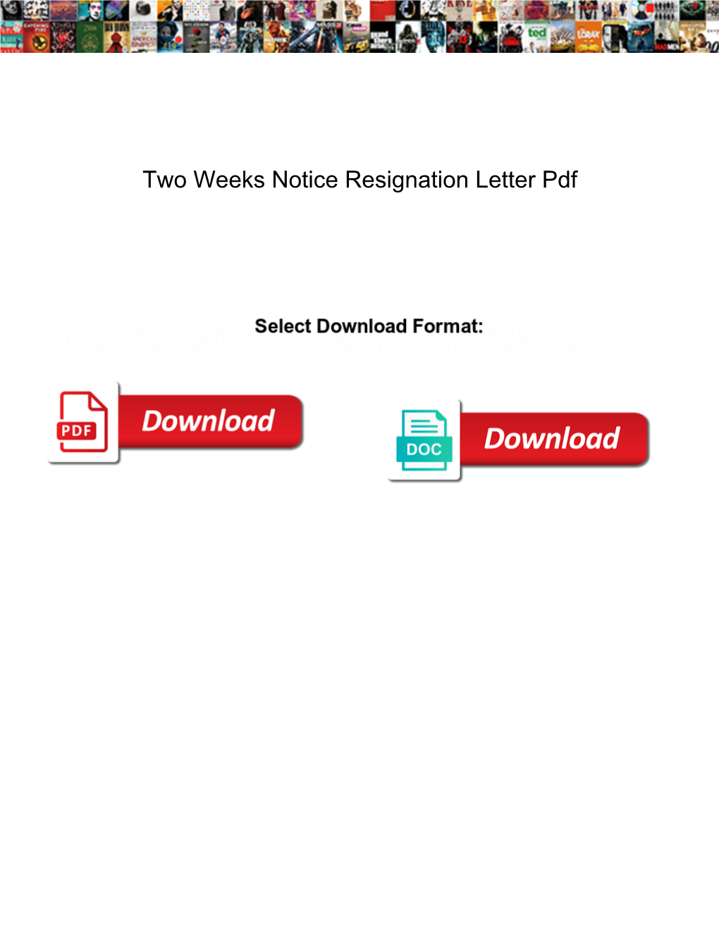 Two Weeks Notice Resignation Letter Pdf