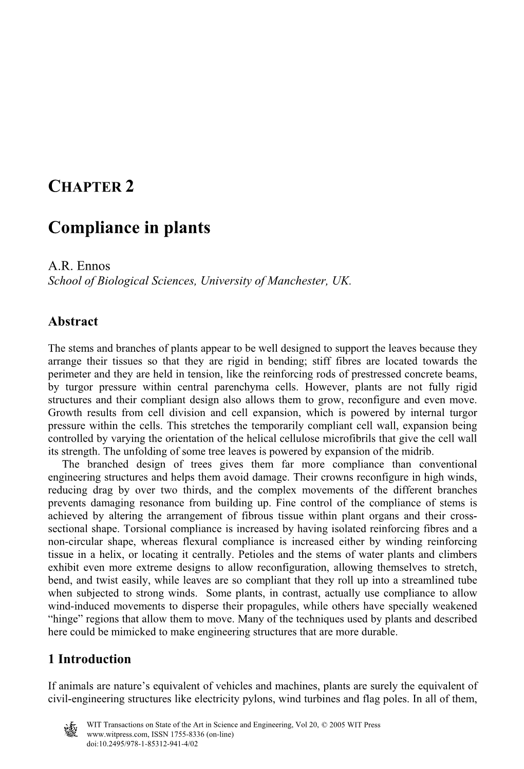 Compliance in Plants
