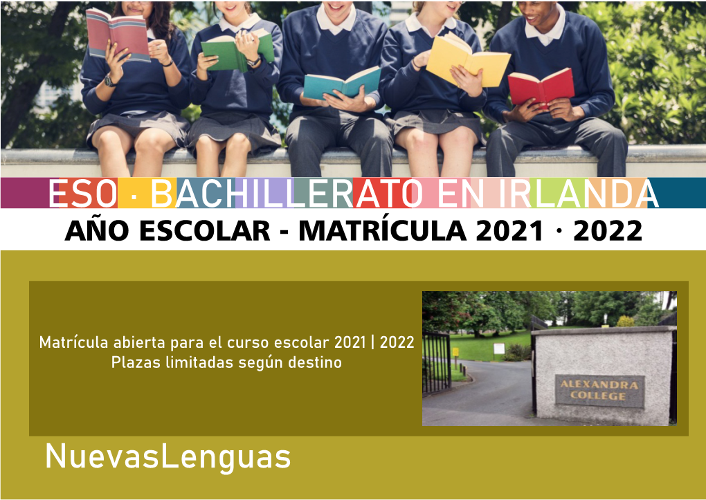 Bachillerato En Irlanda Año Escolar - Matrícula 2021 · 2022