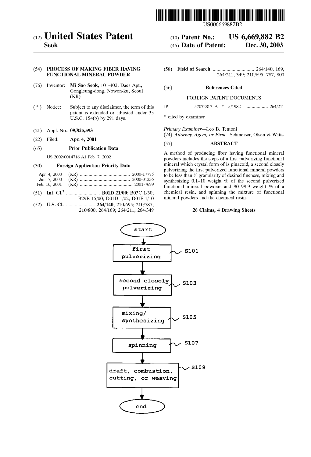 (12) United States Patent (10) Patent No.: US 6,669,882 B2 Seok (45) Date of Patent: Dec