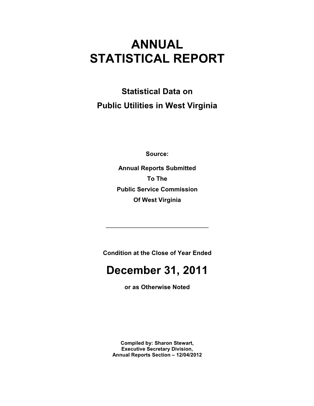 Annual Statistical Report