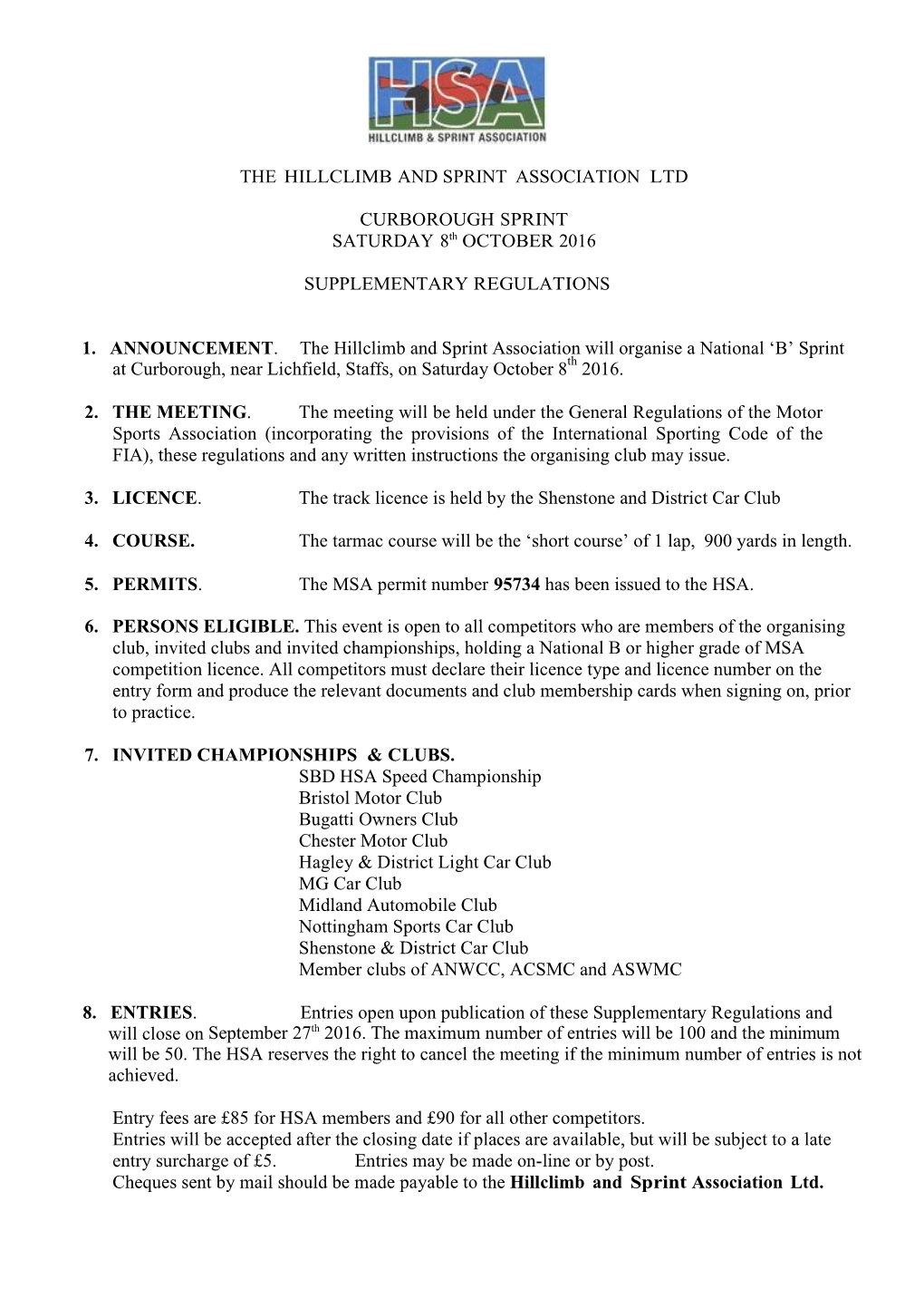 Regs and Entry Form -2015