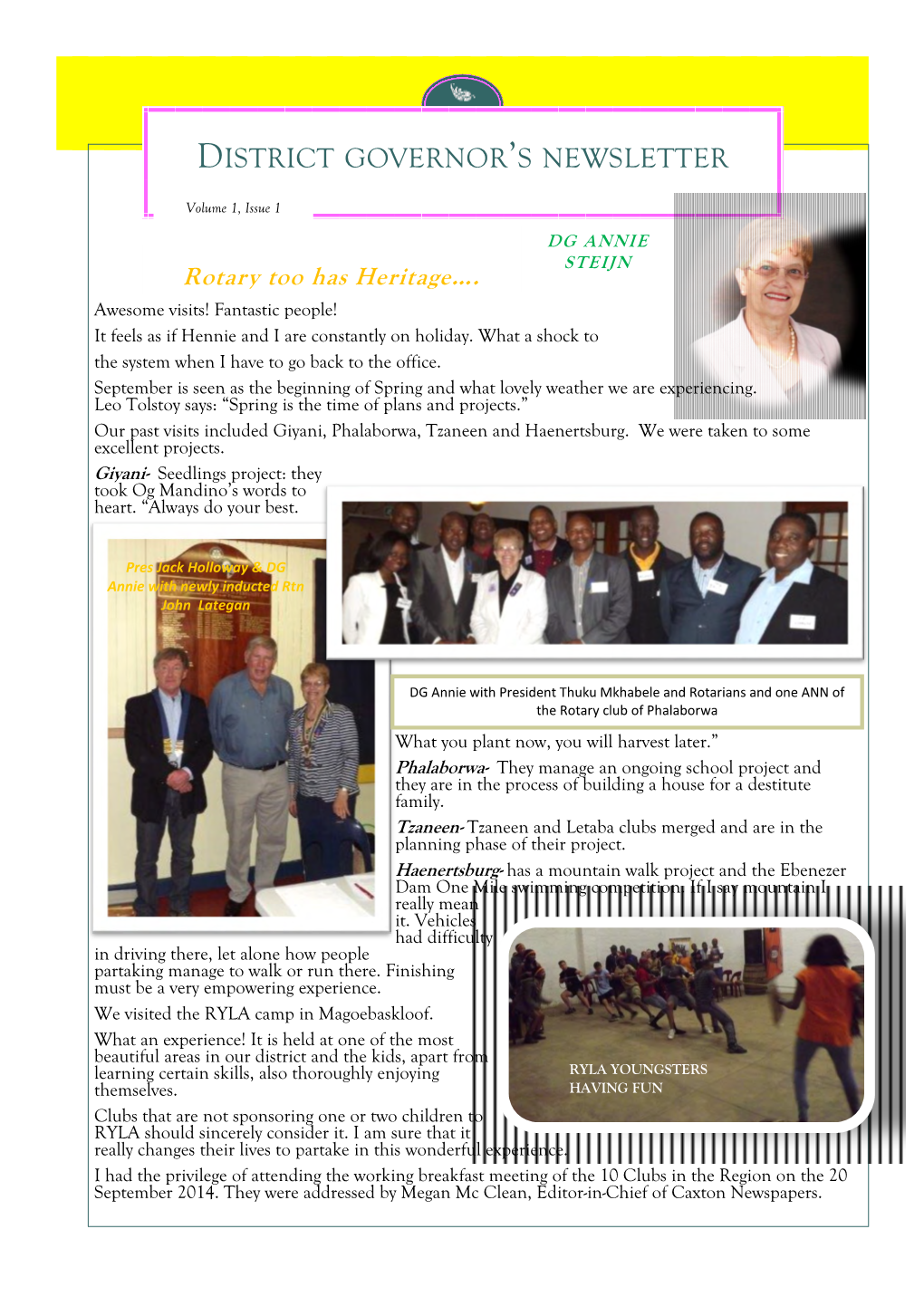 District Governor 'S Newsletter