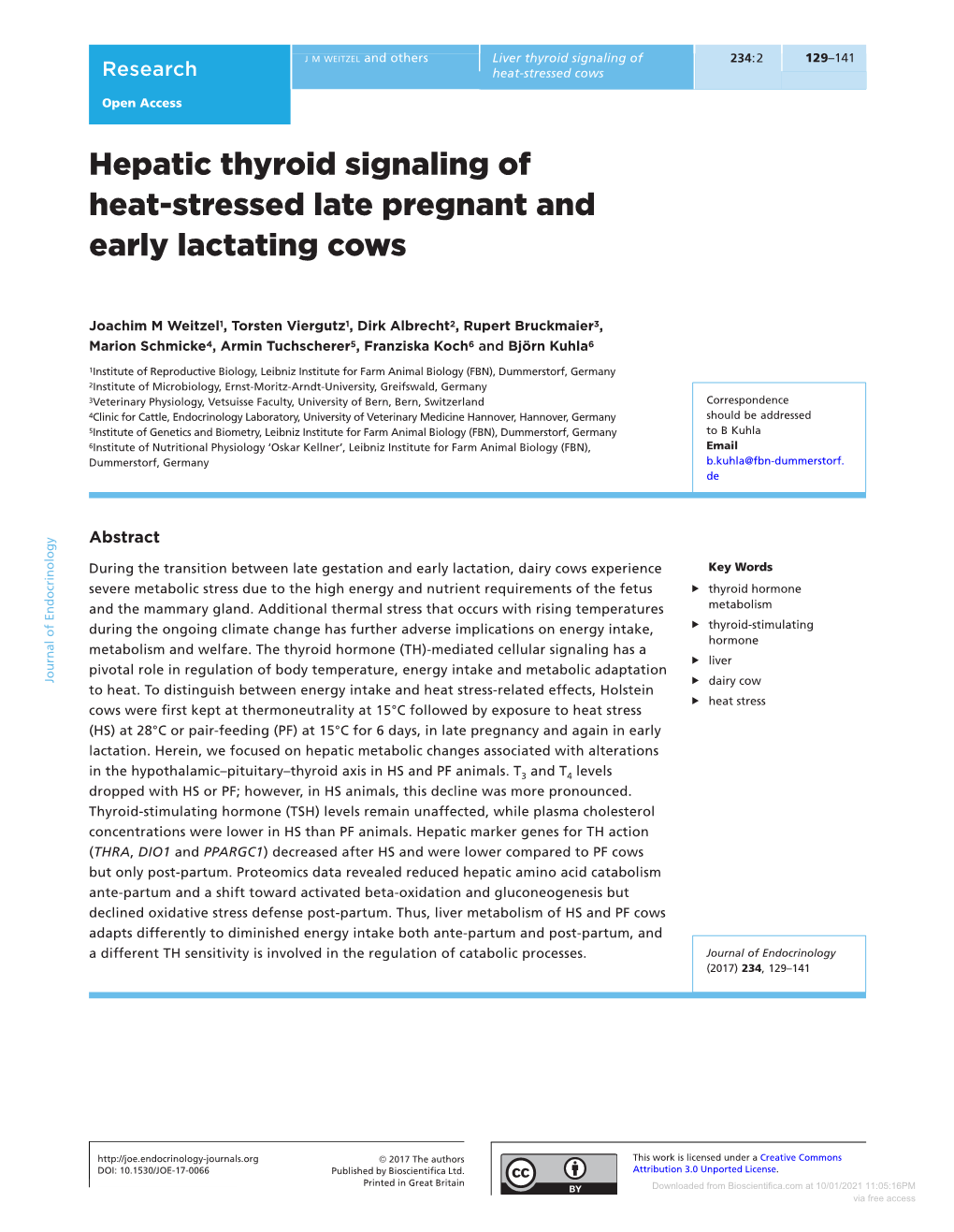 Hepatic Thyroid Signaling of Heat-Stressed Late Pregnant And