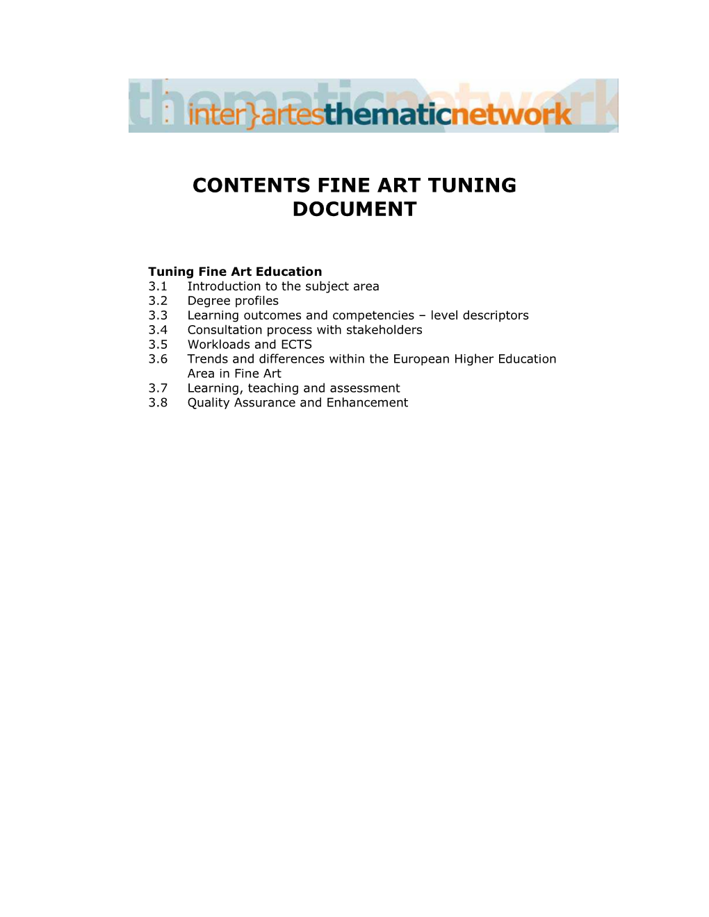 Contents Fine Art Tuning Document