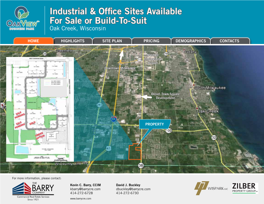 Industrial & Office Sites Available for Sale Or Build-To-Suit