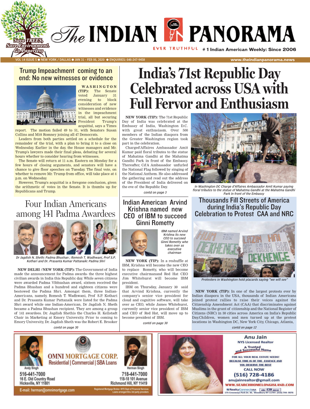 India's 71St Republic Day Celebrated Across USA with Full Fervor and Enthusiasm
