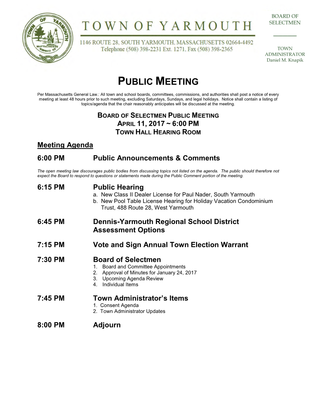 Public Meeting