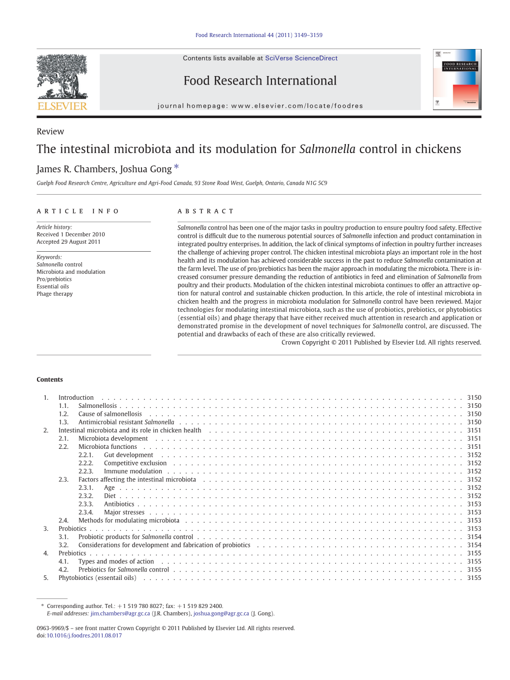 The Intestinal Microbiota and Its Modulation for Salmonella Control in Chickens