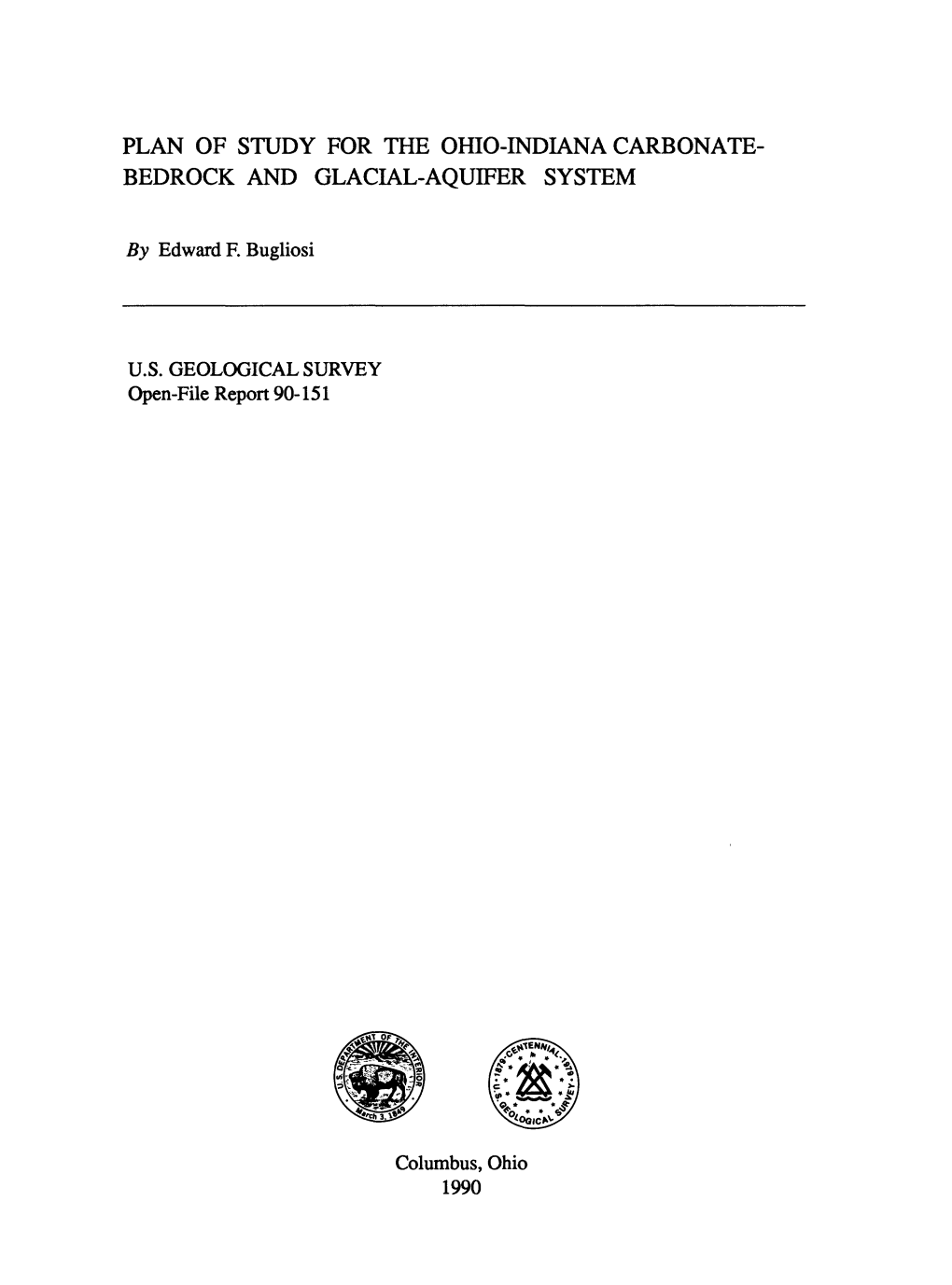 Plan of Study for the Ohio-Indiana Carbonate-Bedrock and Glacial-Aquifer System