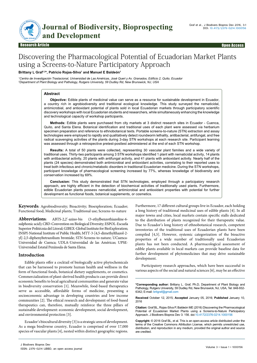 Discovering the Pharmacological Potential of Ecuadorian Market