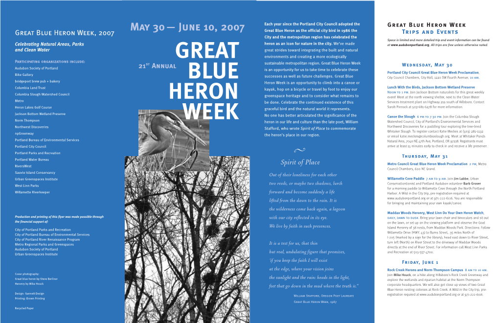 Great Blue Heron Week