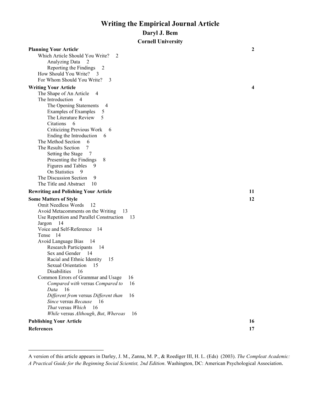 Writing the Empirical Journal Article Daryl J