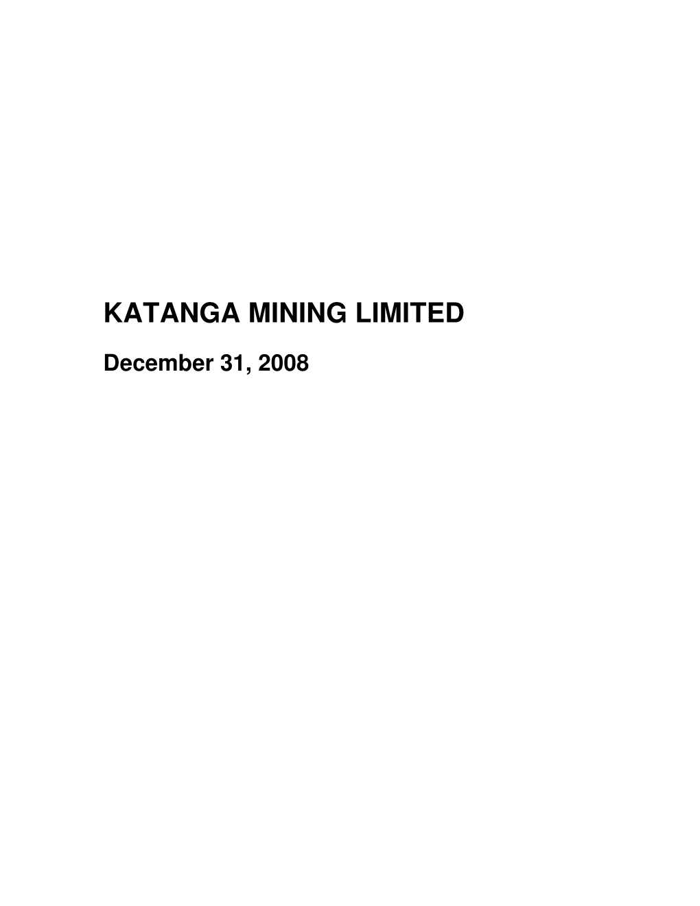 Katanga Mining Limited