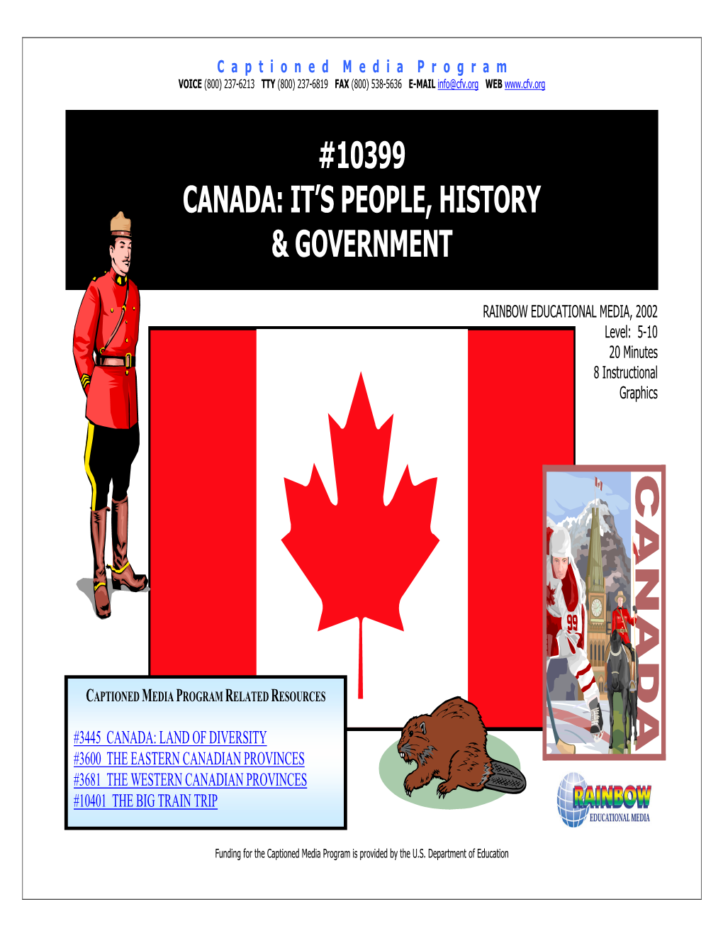 10399 Canada: It's People, History & Government
