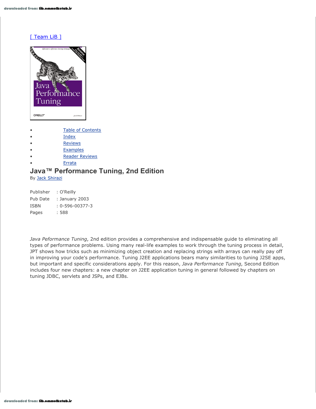 Java™ Performance Tuning, 2Nd Edition by Jack Shirazi