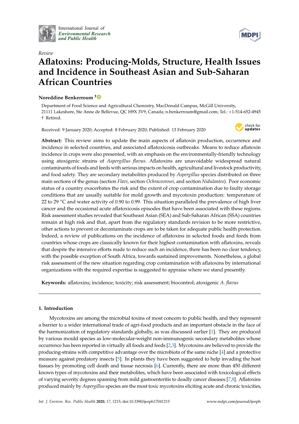 Aflatoxins: Producing-Molds, Structure, Health Issues and Incidence In